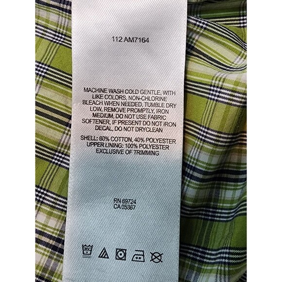 Columbia Men's Fishing Breathable Mesh button up Shirt Green Plaid Size L - Picture 8 of 11